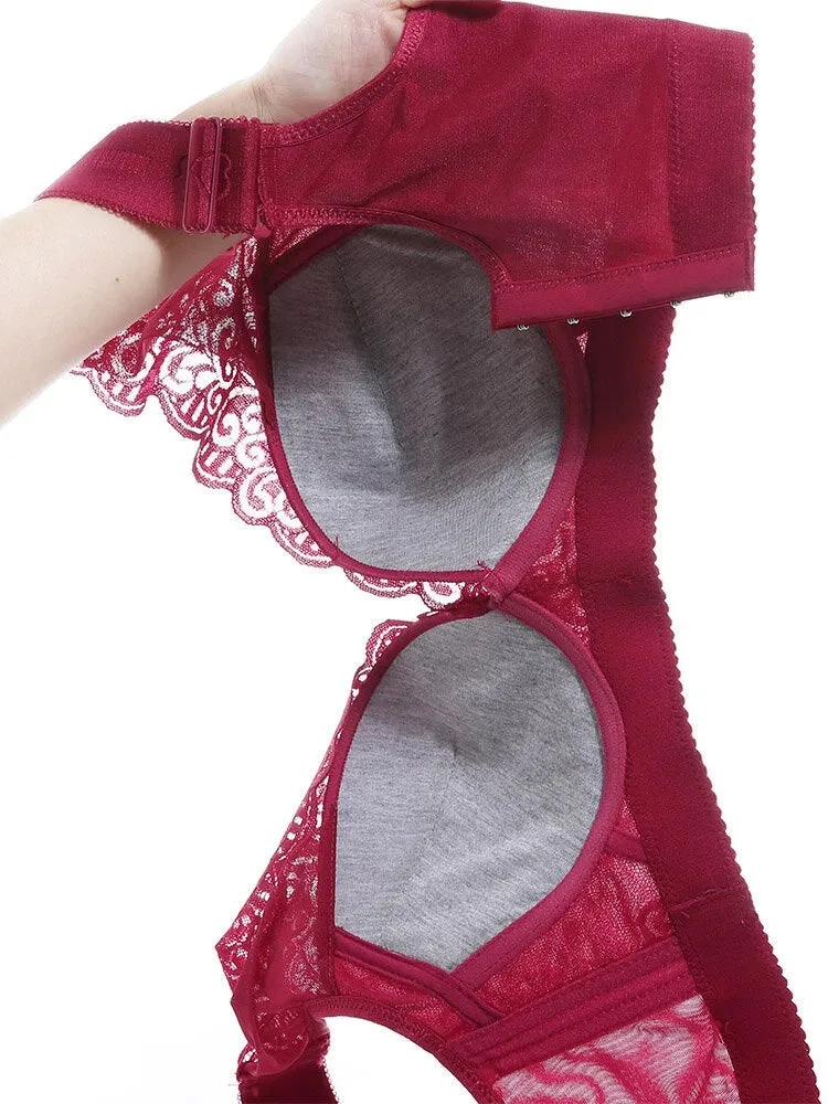 Women Wide Straps Deep V Sexy Push Up Bra