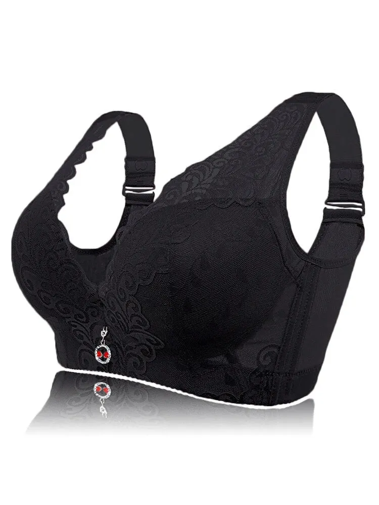 Women Wide Straps Deep V Sexy Push Up Bra