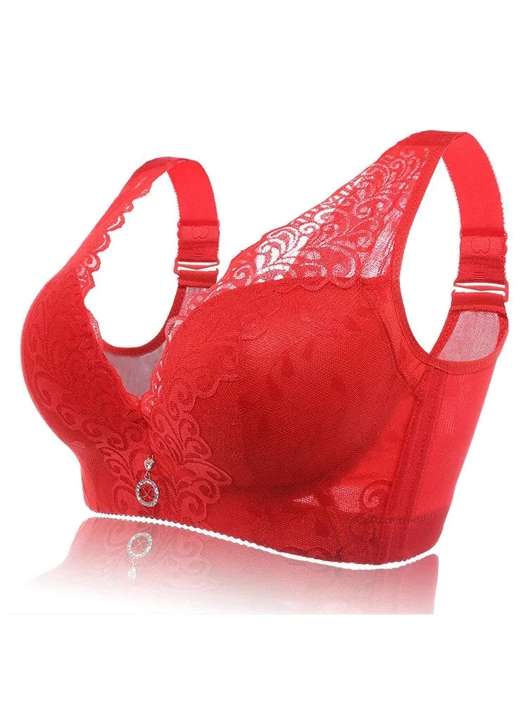 Women Wide Straps Deep V Sexy Push Up Bra
