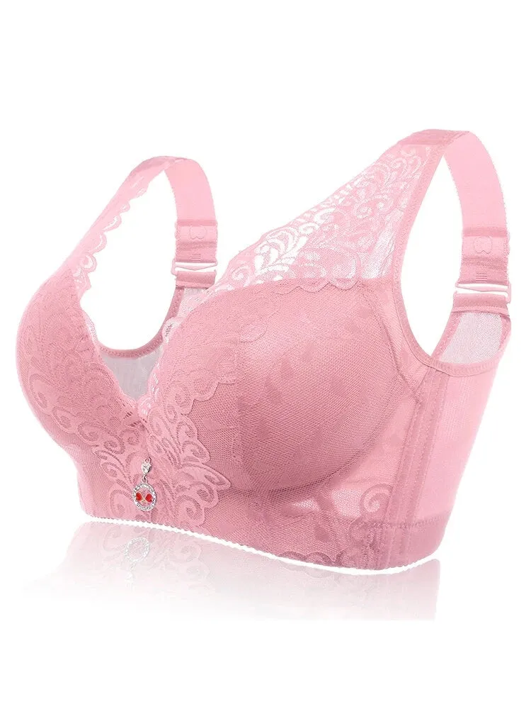 Women Wide Straps Deep V Sexy Push Up Bra