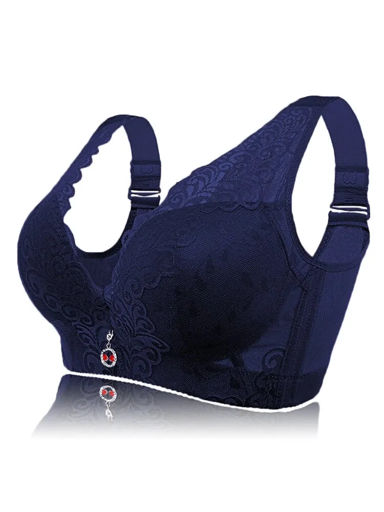 Women Wide Straps Deep V Sexy Push Up Bra