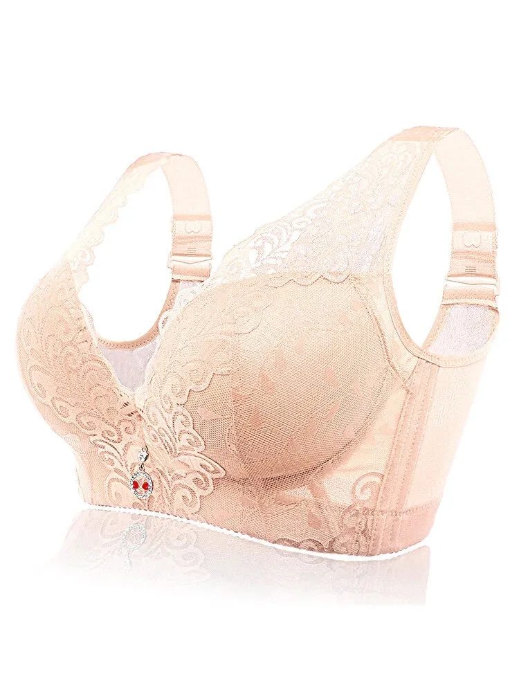 Women Wide Straps Deep V Sexy Push Up Bra