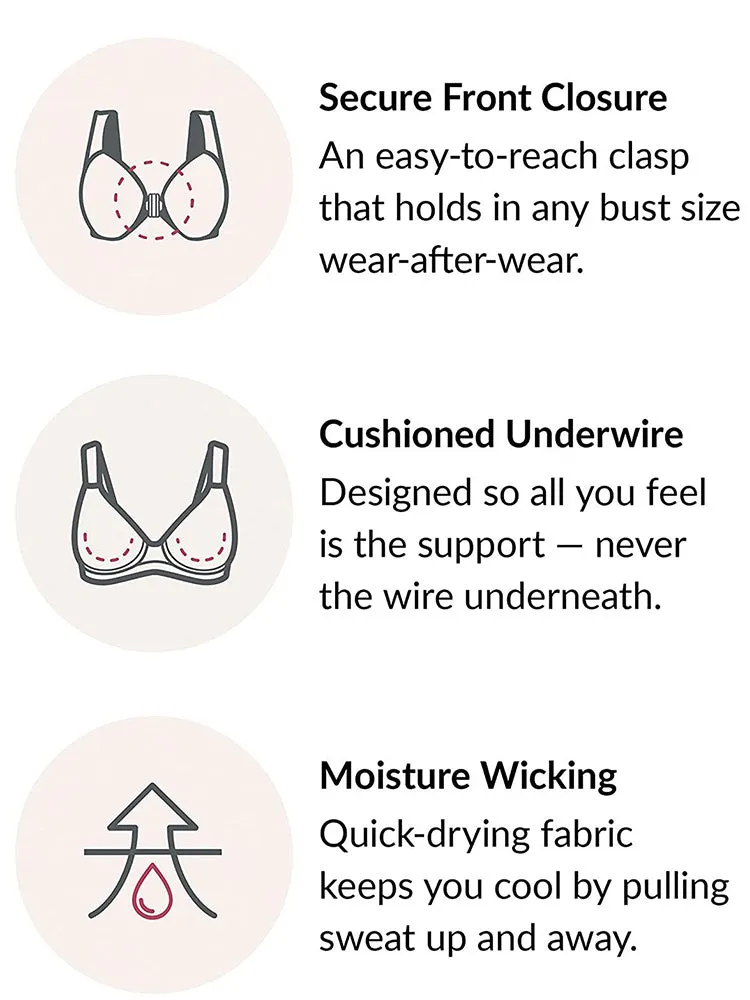 Women's Lace Front Closure Underwire Bra