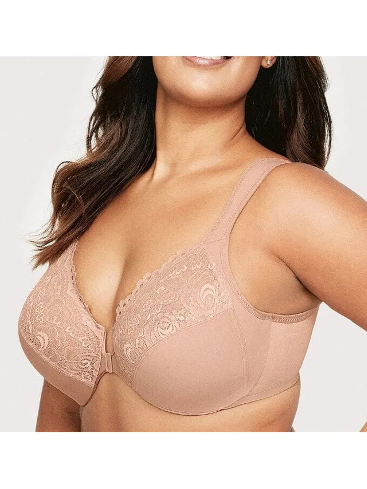Women's Lace Front Closure Underwire Bra