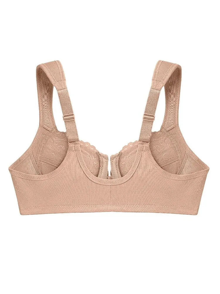 Women's Lace Front Closure Underwire Bra