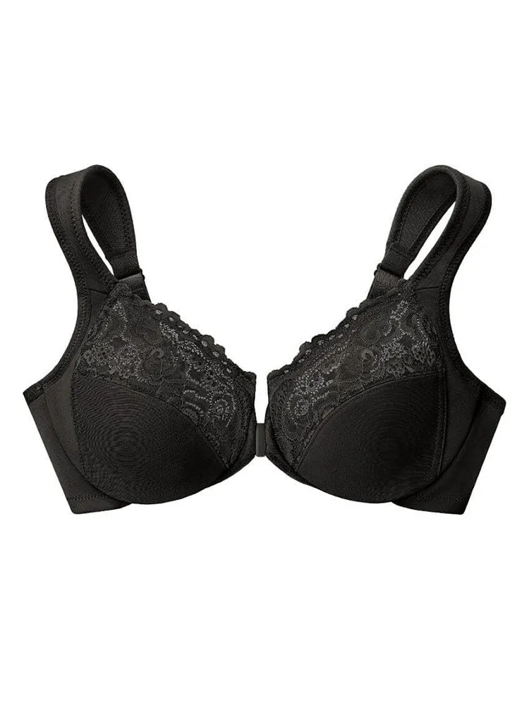 Women's Lace Front Closure Underwire Bra