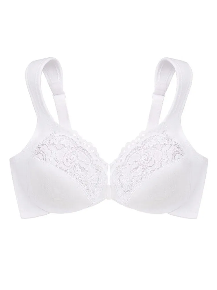 Women's Lace Front Closure Underwire Bra