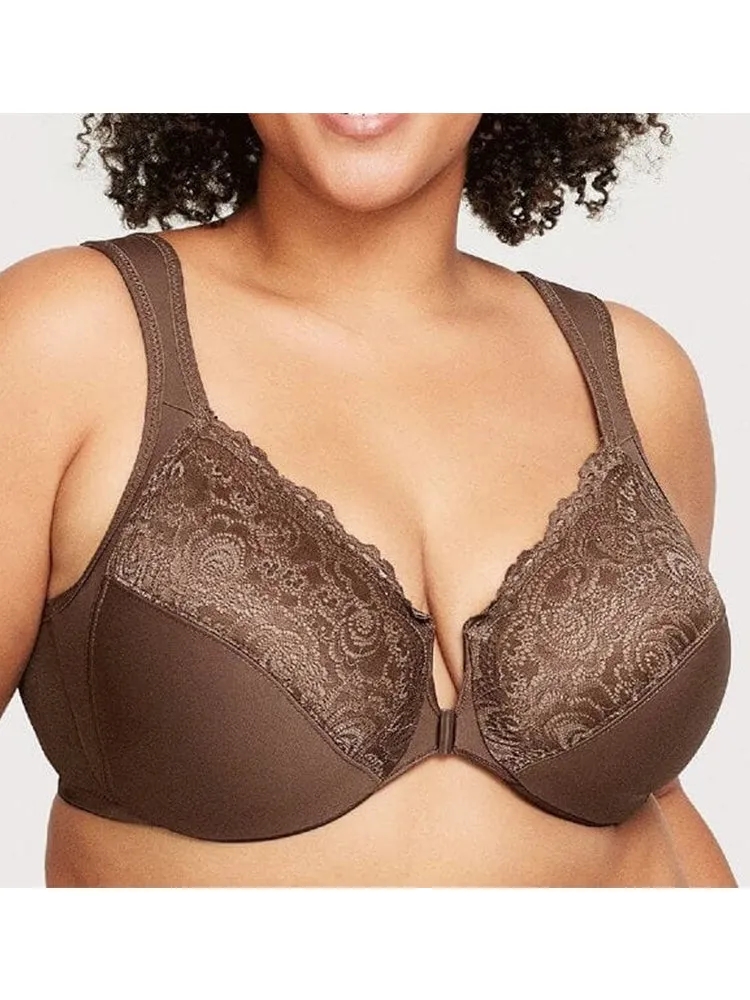 Women's Lace Front Closure Underwire Bra