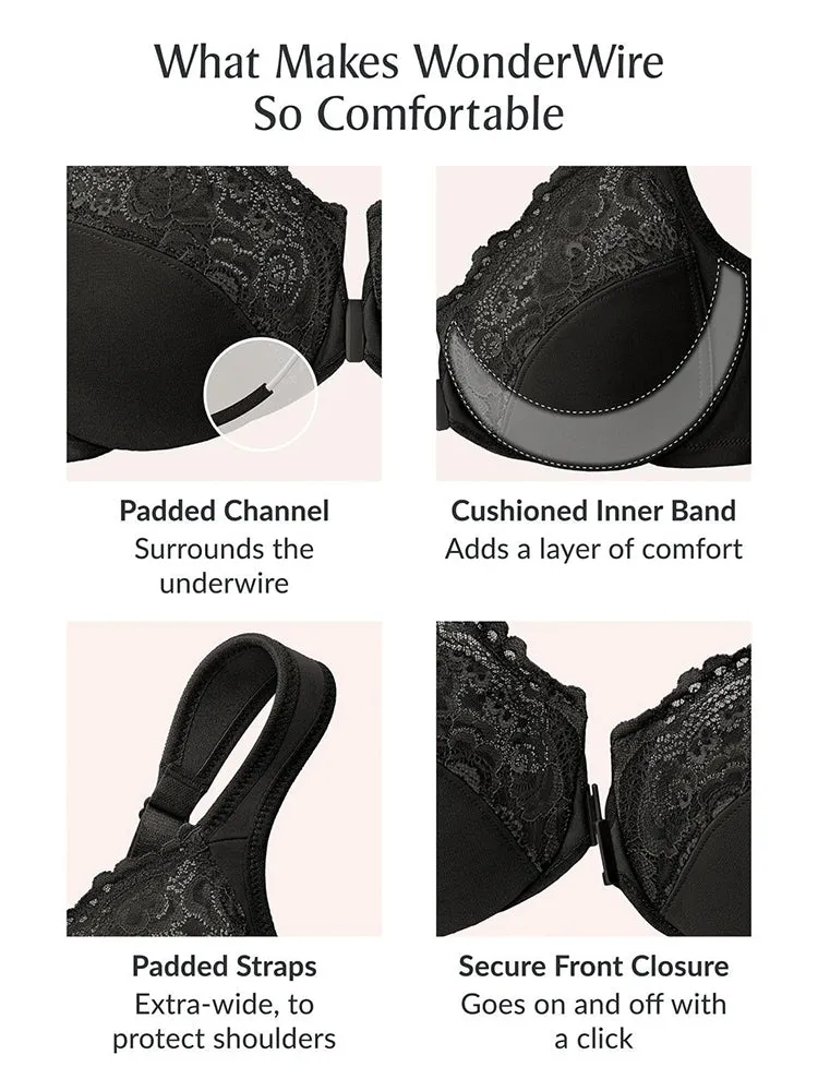 Women's Lace Front Closure Underwire Bra