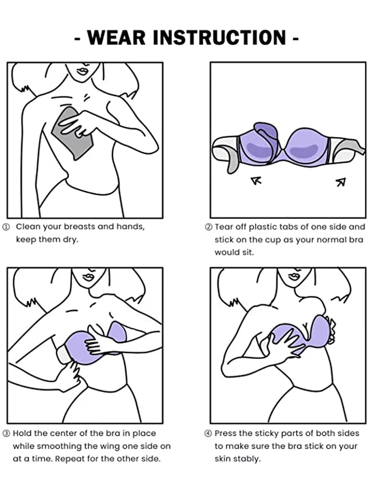 Women's Lift Strong Stickiness Backless Strapless Bra