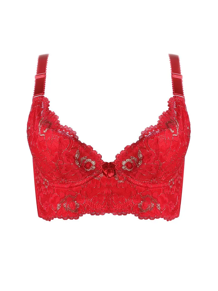 Women's Push Up Deep V Underwire Longline Bras