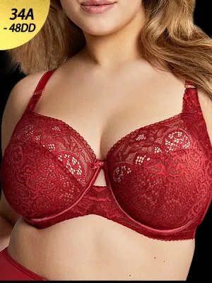 Women's Sexy Lightweight Lace Underwire Bras with Thin Cups