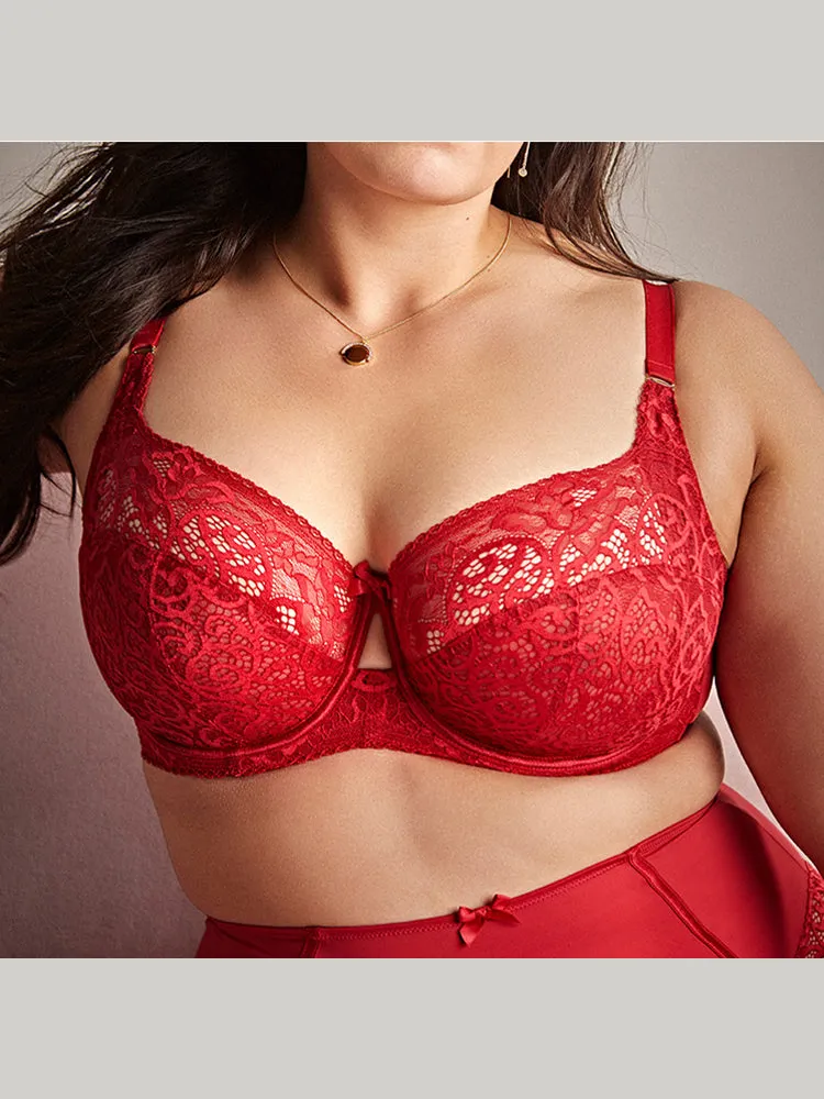 Women's Sexy Lightweight Lace Underwire Bras with Thin Cups