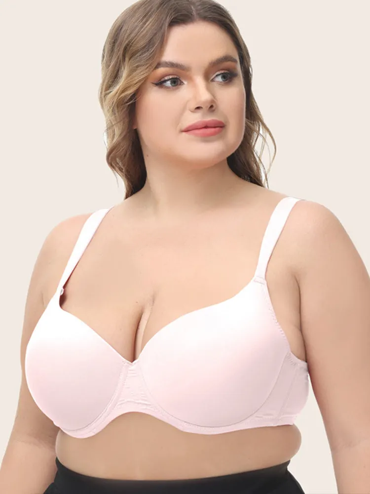 Women's Solid Color Full Cup Underwire Push Up Bra