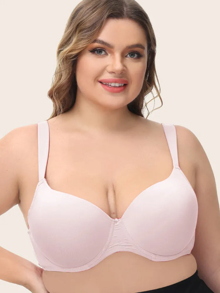 Women's Solid Color Full Cup Underwire Push Up Bra