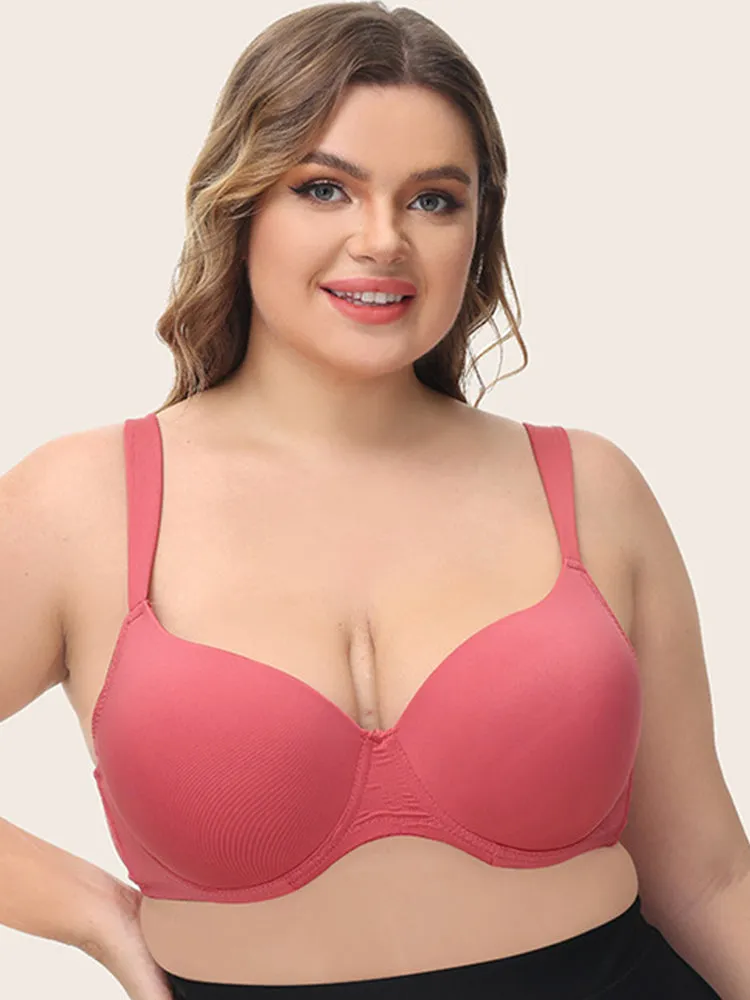Women's Solid Color Full Cup Underwire Push Up Bra