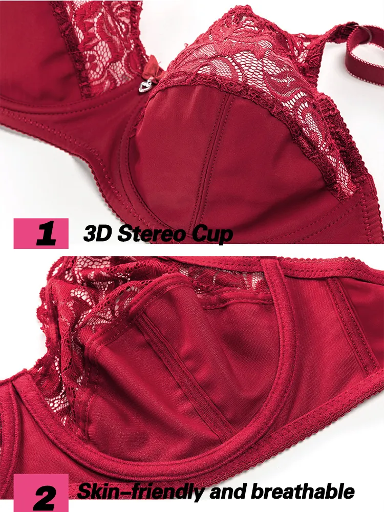 Women's Thin Beautiful Back Push Up Underwire Bra