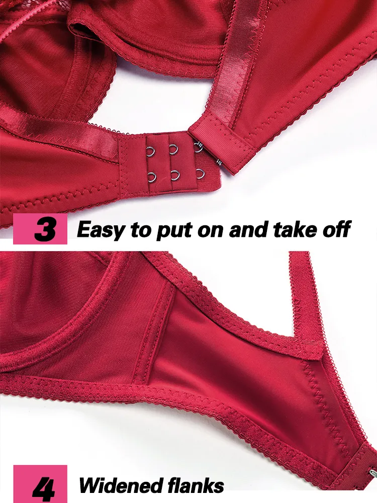Women's Thin Beautiful Back Push Up Underwire Bra